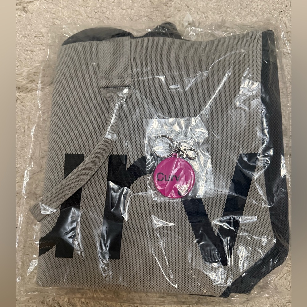 Gray Canvas Tote Bag with Black Trim